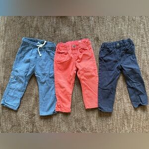 H&M lot of blue and red cotton pants 2T EUC